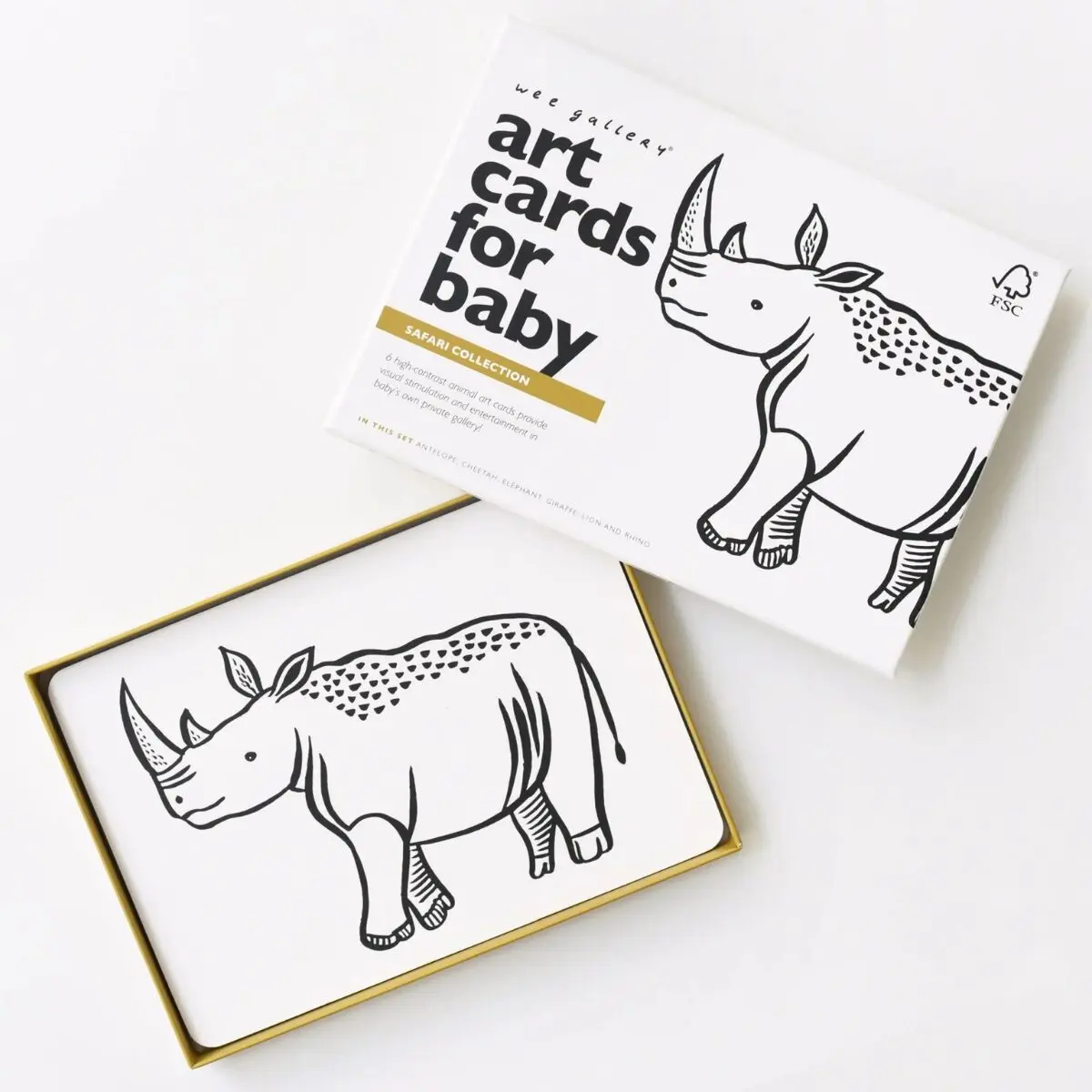 6 Cartes imagier noir et blanc | Animaux de la savane – Image 2