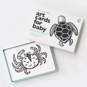 6 Cartes imagier bébé | Océan noir et blanc